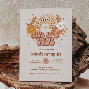 Groovy 5th Birthday Invitation