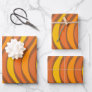 Groovy 60s 70s Abstract Wavy Lines Orange Brown Wrapping Paper Sheets