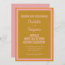 Groovy 60s 70s Colorful Pink Mustard Wedding Invitation