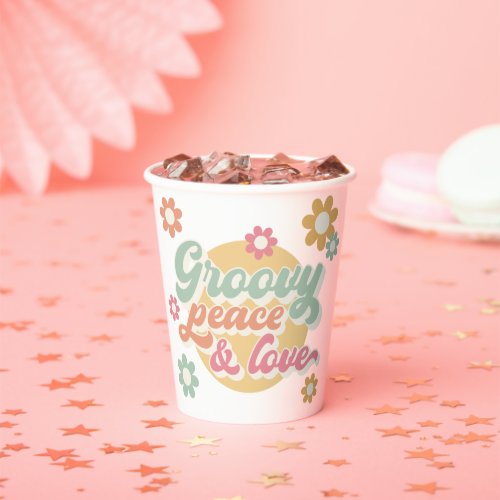 Groovy 60s 70s Flowers Birthday Party Any Age Paper Cups