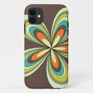 Groovy 60s 70s Hippie Flower Brown Retro Daisy iPhone 11 Case