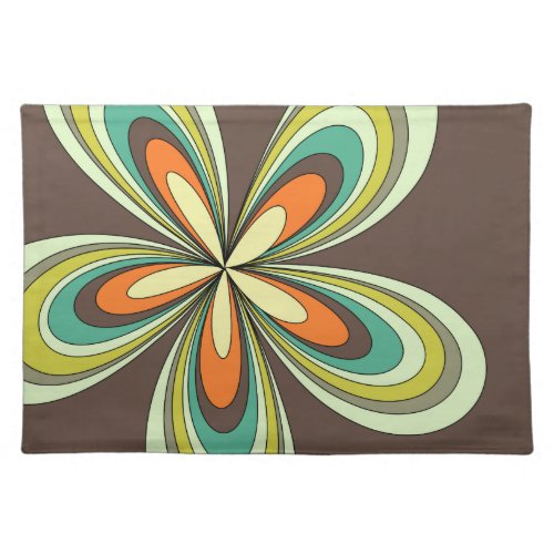 Groovy 60s 70s Hippie Flower Brown Retro Daisy Cloth Placemat