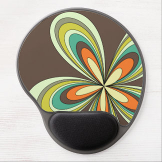 Groovy 60s 70s Hippie Flower Brown Retro Daisy Gel Mouse Pad