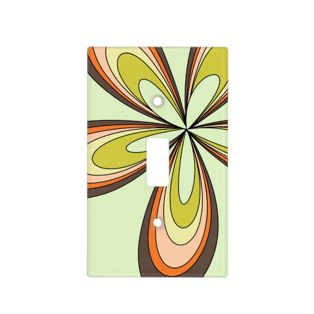 Groovy 60s 70s Hippie Flower Lime Retro Daisy Light Switch Cover (Front)