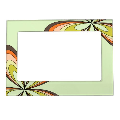 Groovy 60s 70s Hippie Flower Lime Retro Daisy Magnetic Photo Frame