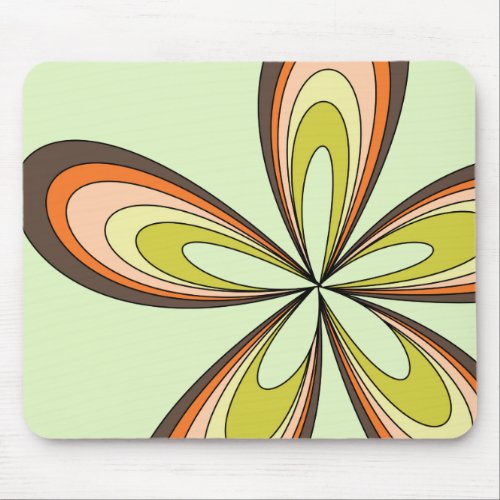 Groovy 60s 70s Hippie Flower Lime Retro Daisy Mouse Pad