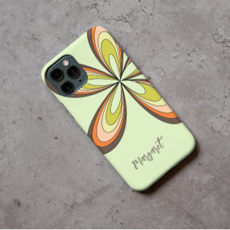 Groovy 60s 70s Hippie Flower Lime Retro Daisy Name iPhone 11 Case