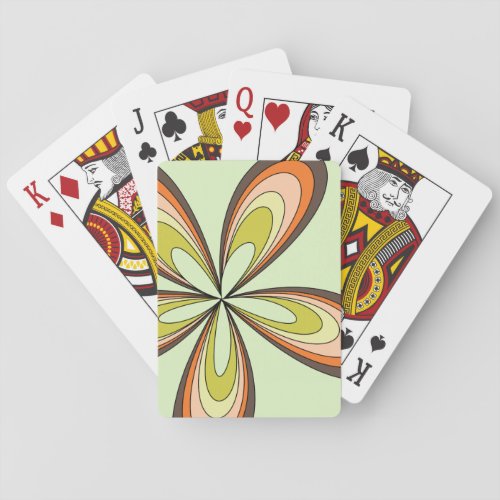 Groovy 60s 70s Hippie Flower Lime Retro Daisy Playing Cards