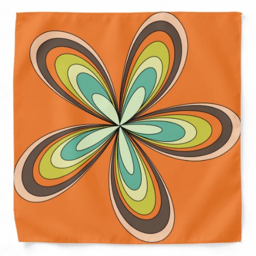 Groovy 60s 70s Hippie Flower Orange Retro Daisy Bandana