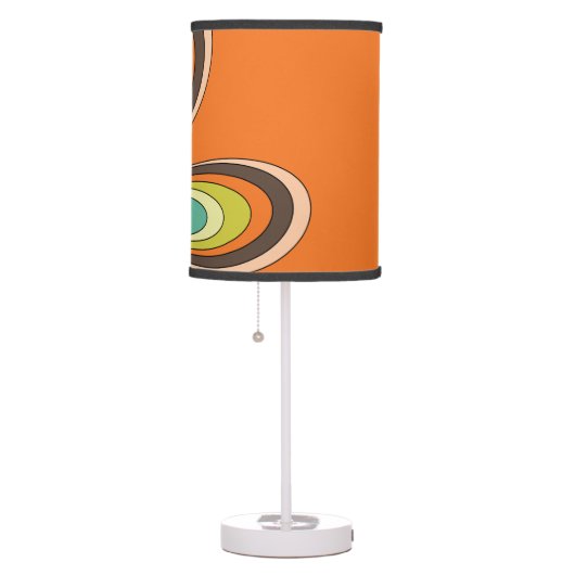 Groovy 60s 70s Hippie Flower Orange Retro Daisy Table Lamp (Right)