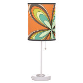 Groovy 60s 70s Hippie Flower Orange Retro Daisy Table Lamp (Left)