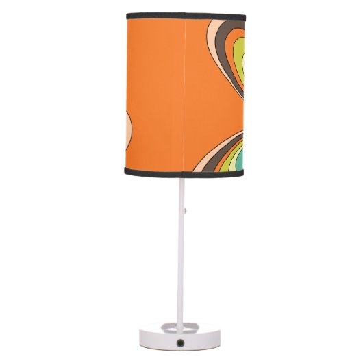 Groovy 60s 70s Hippie Flower Orange Retro Daisy Table Lamp (Back)