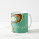 Groovy 60s 70s Hippie Flower Turquoise Daisy Name Coffee Mug