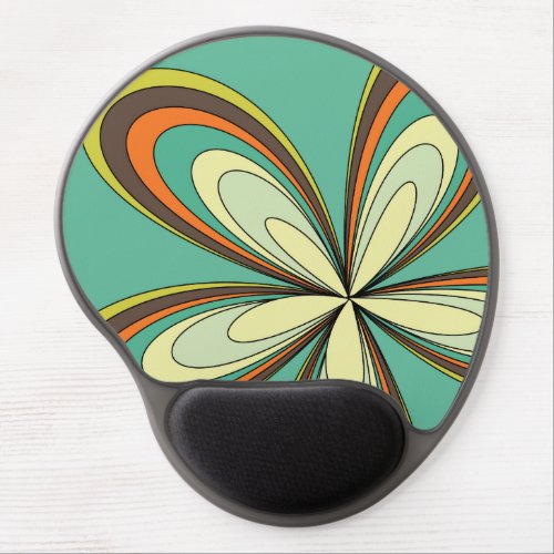 Groovy 60s 70s Hippie Flower Turquoise Retro Daisy Gel Mouse Pad