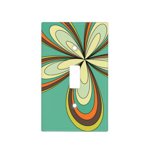 Groovy 60s 70s Hippie Flower Turquoise Retro Daisy Light Switch Cover
