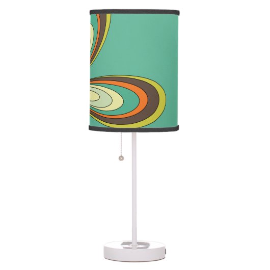 Groovy 60s 70s Hippie Flower Turquoise Retro Daisy Table Lamp (Right)