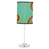 Groovy 60s 70s Hippie Flower Turquoise Retro Daisy Table Lamp (Back)