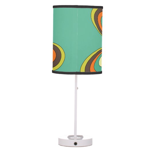 Groovy 60s 70s Hippie Flower Turquoise Retro Daisy Table Lamp (Back)