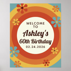 Groovy 60s Birthday Party Welcome Sign