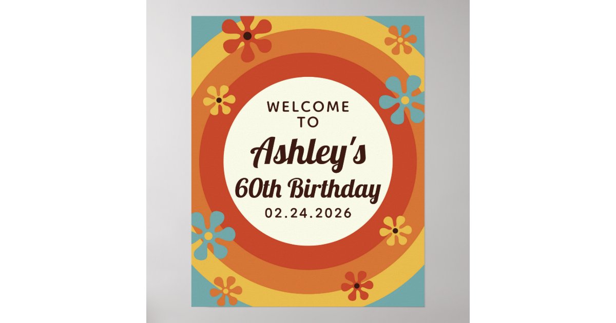 https://rlv.zcache.com/groovy_60s_birthday_party_welcome_sign-rd072a67f555846308fb01168c53246e9_wvc_8byvr_630.jpg?view_padding=%5B285%2C0%2C285%2C0%5D