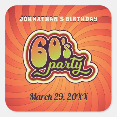 Groovy 60s Party Stickers