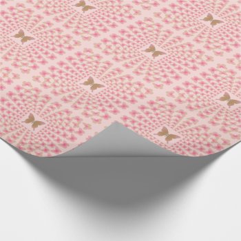 Groovy 60's Peace Butterfly Perspective On Pink Wrapping Paper by shotwellphoto at Zazzle