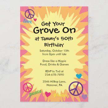 Groovy 60's Theme Party Invitations by NanandMimis at Zazzle