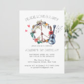 Groovy 60s Themed Birthday Party Boho Invitation (Standing Front)