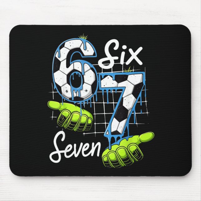 Groovy 67 Soccer Field Six Seven Funny Meme Drip _ Mouse Pad (Front)