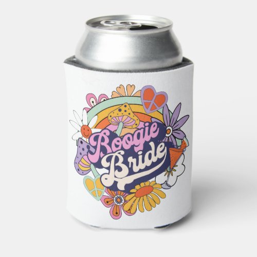 Groovy 70s Bachelorette Boogie Bride ID929 Can Cooler