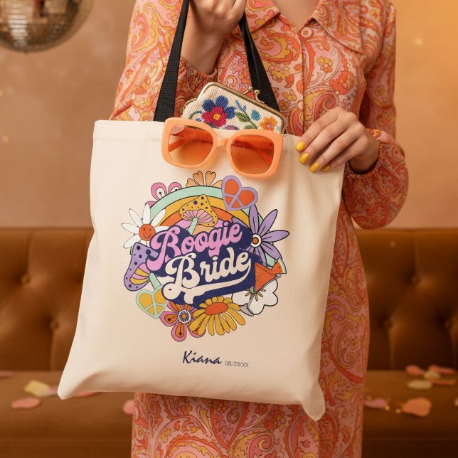Groovy 70s Bachelorette Boogie Bride ID929 Tote Bag (Creator Uploaded)