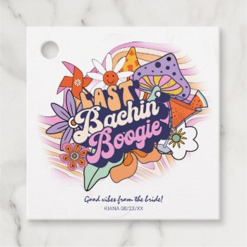 Groovy 70s Bachelorette Good Vibes Id929  Favor Tags by arrayforcards at Zazzle