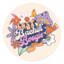 Groovy 70s Bachelorette Last Bachin' Boogie ID929  Classic Round Sticker