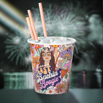 Groovy 70s Bachelorette Last Bachin' Boogie Id929  Paper Cups by arrayforhome at Zazzle