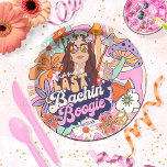 Groovy 70s Bachelorette Last Bachin' Boogie ID929  Paper Plates<br><div class="desc">Add a little flower power to your bachelorette with this groovy paper plate. Spread peace and good vibes with this colorful design in the graphic style of the hippie era of the 60s and 70s. Featuring bold and colorful design elements and utilizing an eye-catching font, it announces the "Last Bachin'...</div>