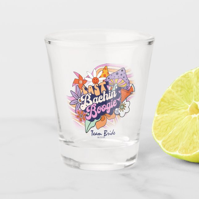 Groovy 70s Bachelorette Last Bachin' Boogie ID929  Shot Glass (Front)