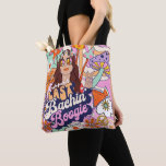Groovy 70s Bachelorette Last Bachin' Boogie ID929  Tote Bag<br><div class="desc">Add a little flower power to your bachelorette with this groovy tote bag design. Spread peace and good vibes with this colorful design in the graphic style of the hippie era of the 60s and 70s. Featuring bold and colorful design elements and utilizing an eye-catching font, it announces the "Last...</div>