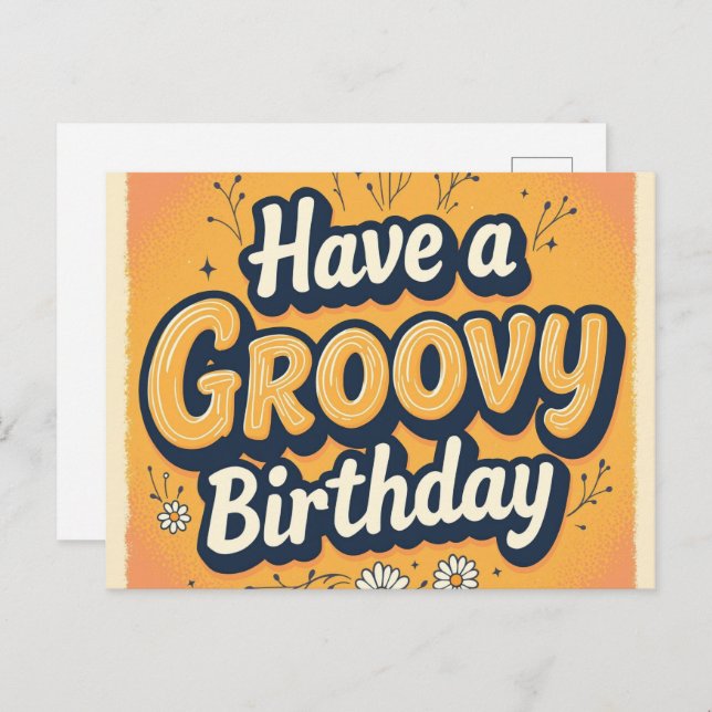 Groovy 70s Birthday Card (Front/Back)