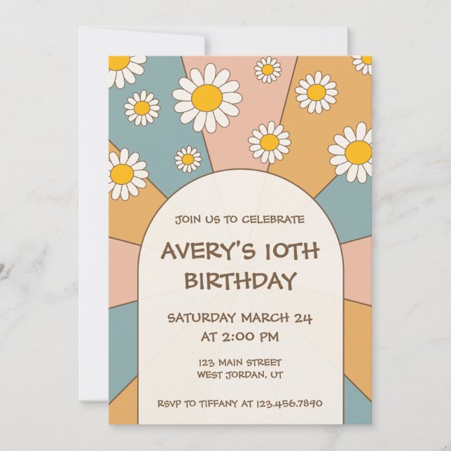 Groovy 70's Birthday Invitation (Front)