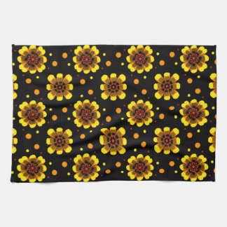 Groovy 70s Daisy Flower Power Pattern Kitchen Towel