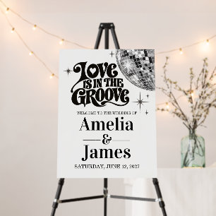 Groovy 70s Disco Ball Wedding Welcome Sign