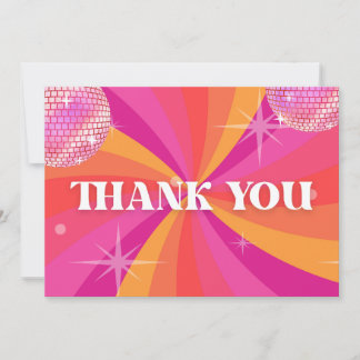 Groovy 70s Disco Party Thank You Card, SARA