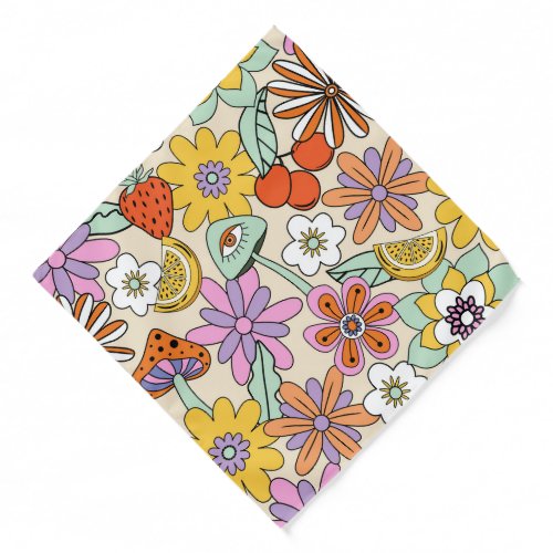 Groovy 70s Flower Power ID929 Bandana