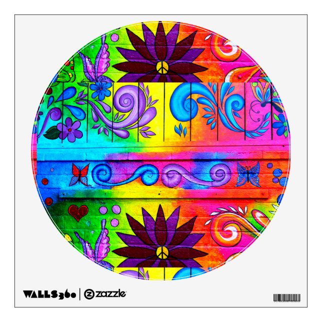groovy 70's hippie decal (Front)