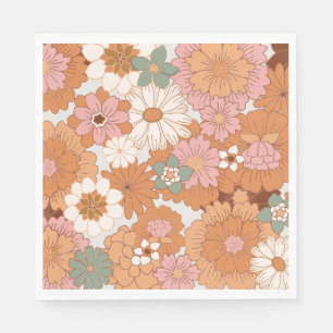 Groovy 70s Hippie Floral Baby Shower Napkins