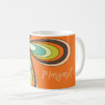 Groovy 70s Hippie Flower Orange Retro Daisy Name Coffee Mug