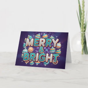 Groovy 70s Merry & Bright Christmas Holiday Card