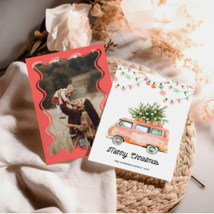 Groovy 70s Photo Christmas card