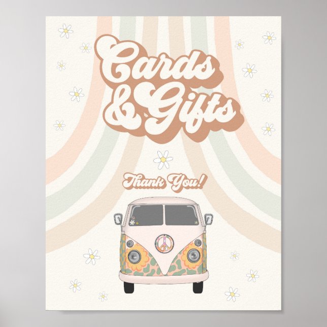 groovy 70s retro cards and gifts sign (Front)