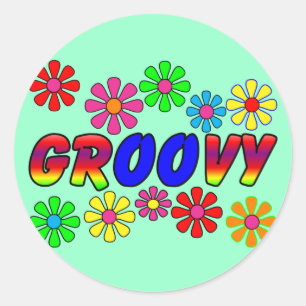 Groovy 70's Retro Flower Power Gifts Classic Round Sticker